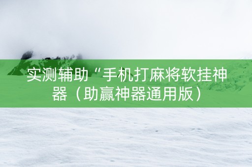 实测辅助“手机打麻将软挂神器（助赢神器通用版）