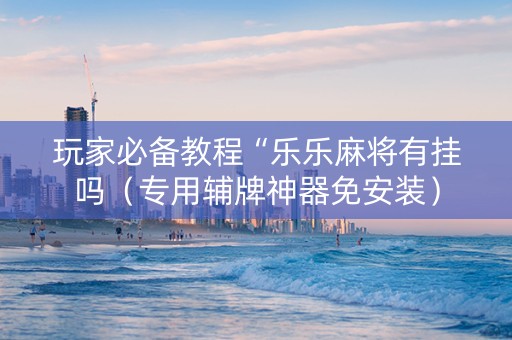 玩家必备教程“乐乐麻将有挂吗（专用辅牌神器免安装）