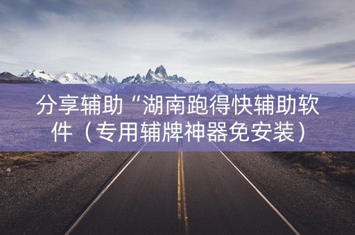 分享辅助“湖南跑得快辅助软件（专用辅牌神器免安装）