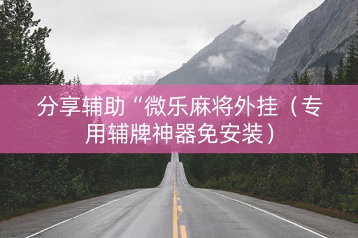 分享辅助“微乐麻将外挂（专用辅牌神器免安装）
