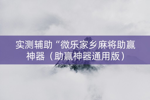 实测辅助“微乐家乡麻将助赢神器（助赢神器通用版）