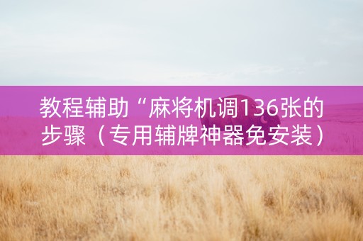 教程辅助“麻将机调136张的步骤（专用辅牌神器免安装）