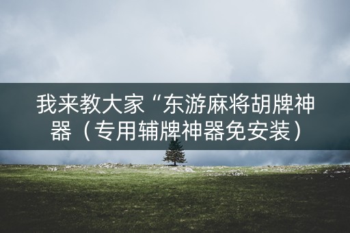 我来教大家“东游麻将胡牌神器（专用辅牌神器免安装）