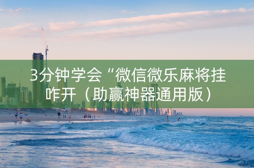 3分钟学会“微信微乐麻将挂咋开（助赢神器通用版）