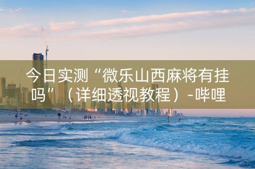 今日实测“微乐山西麻将有挂吗”（详细透视教程）-哔哩哔哩