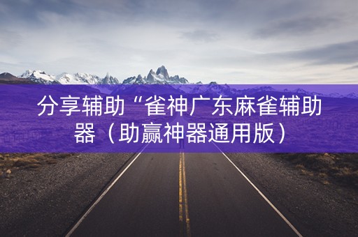 分享辅助“雀神广东麻雀辅助器（助赢神器通用版）