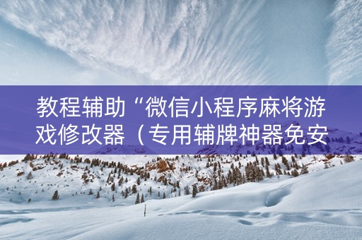 教程辅助“微信小程序麻将游戏修改器（专用辅牌神器免安装）