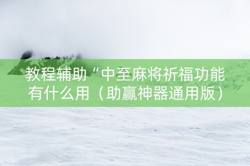 教程辅助“中至麻将祈福功能有什么用（助赢神器通用版）