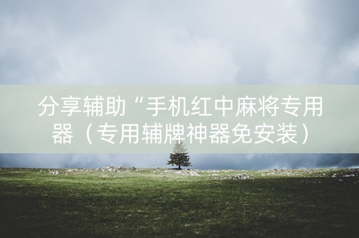 分享辅助“手机红中麻将专用器（专用辅牌神器免安装）