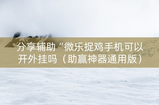 分享辅助“微乐捉鸡手机可以开外挂吗（助赢神器通用版）