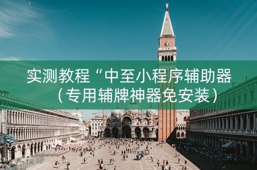实测教程“中至小程序辅助器（专用辅牌神器免安装）