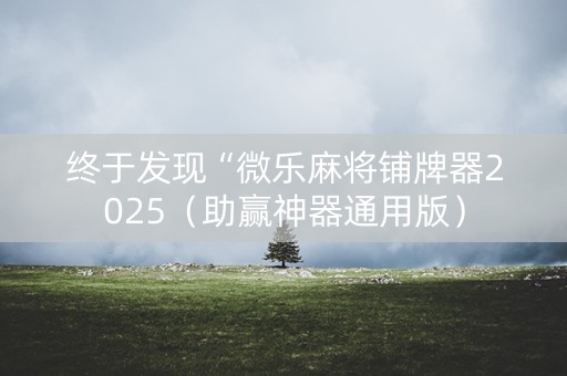 终于发现“微乐麻将铺牌器2025（助赢神器通用版）