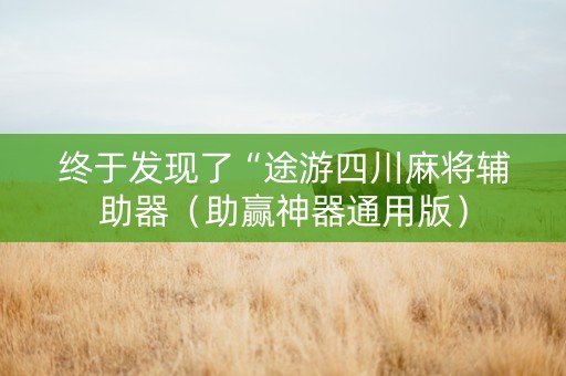 终于发现了“途游四川麻将辅助器（助赢神器通用版）