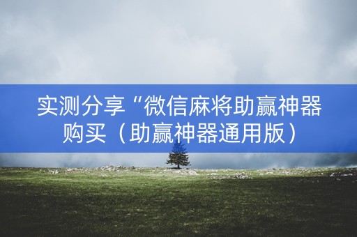 实测分享“微信麻将助赢神器购买（助赢神器通用版）