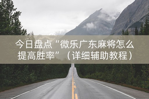 今日盘点“微乐广东麻将怎么提高胜率”（详细辅助教程）-哔哩哔哩