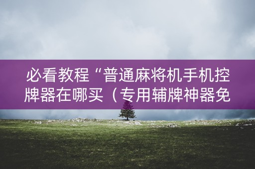 必看教程“普通麻将机手机控牌器在哪买（专用辅牌神器免安装）