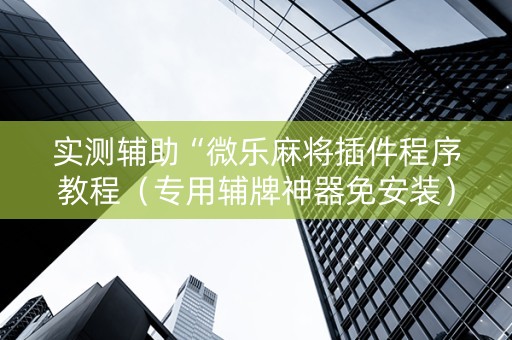 实测辅助“微乐麻将插件程序教程（专用辅牌神器免安装）