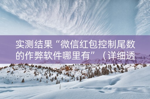 实测结果“微信红包控制尾数的作弊软件哪里有”（详细透视教程）-哔哩哔哩