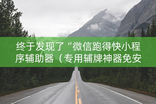 终于发现了“微信跑得快小程序辅助器（专用辅牌神器免安装）