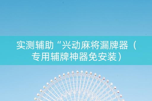 实测辅助“兴动麻将漏牌器（专用辅牌神器免安装）