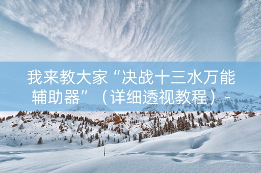 我来教大家“决战十三水万能辅助器”（详细透视教程）-哔哩哔哩