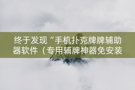 终于发现“手机扑克牌牌辅助器软件（专用辅牌神器免安装）