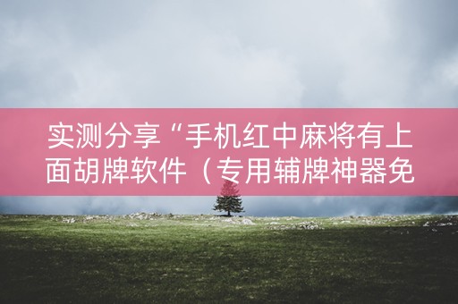 实测分享“手机红中麻将有上面胡牌软件（专用辅牌神器免安装）