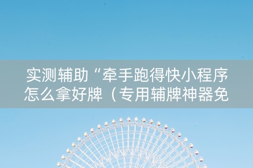 实测辅助“牵手跑得快小程序怎么拿好牌（专用辅牌神器免安装）