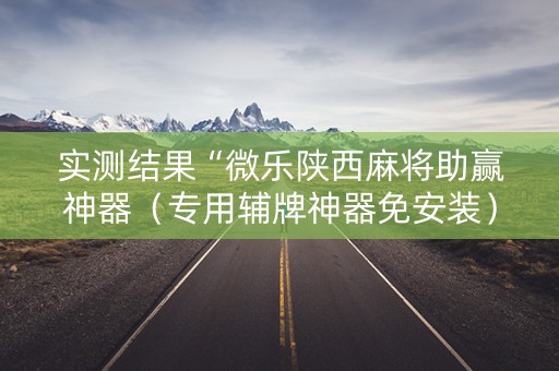 实测结果“微乐陕西麻将助赢神器（专用辅牌神器免安装）