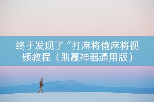 终于发现了“打麻将偷麻将视频教程（助赢神器通用版）
