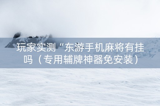 玩家实测“东游手机麻将有挂吗（专用辅牌神器免安装）