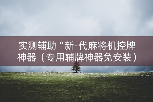 实测辅助“新-代麻将机控牌神器（专用辅牌神器免安装）