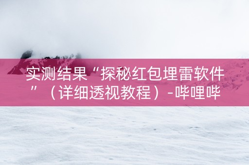 实测结果“探秘红包埋雷软件”（详细透视教程）-哔哩哔哩