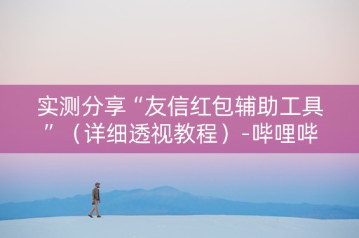 实测分享“友信红包辅助工具”（详细透视教程）-哔哩哔哩