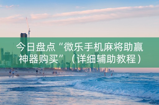 今日盘点“微乐手机麻将助赢神器购买”（详细辅助教程）-哔哩哔哩