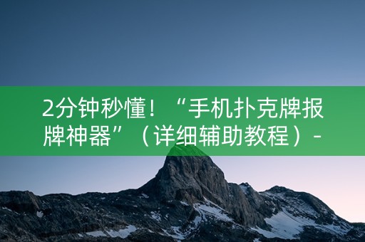 2分钟秒懂！“手机扑克牌报牌神器”（详细辅助教程）-哔哩哔哩