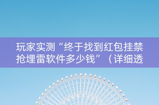 玩家实测“终于找到红包挂禁抢埋雷软件多少钱”（详细透视教程）-哔哩哔哩
