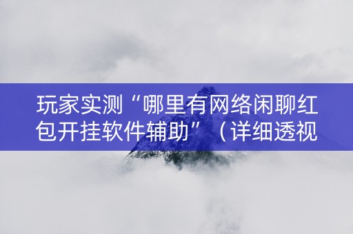 玩家实测“哪里有网络闲聊红包开挂软件辅助”（详细透视教程）-哔哩哔哩
