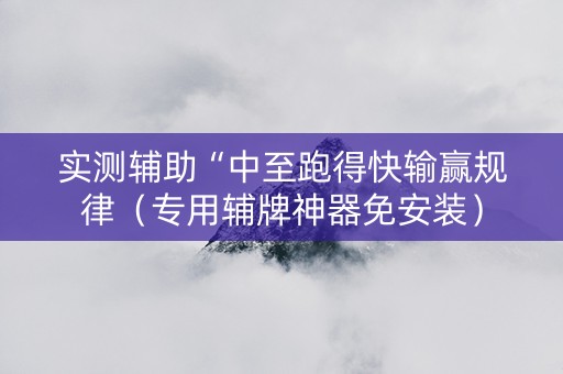 实测辅助“中至跑得快输赢规律（专用辅牌神器免安装）