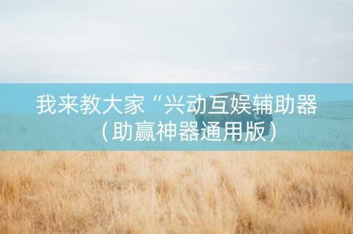 我来教大家“兴动互娱辅助器（助赢神器通用版）