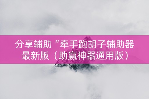 分享辅助“牵手跑胡子辅助器最新版（助赢神器通用版）