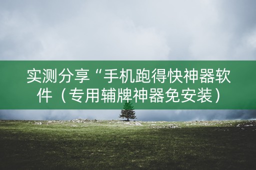实测分享“手机跑得快神器软件（专用辅牌神器免安装）