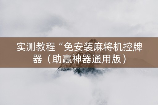 实测教程“免安装麻将机控牌器（助赢神器通用版）