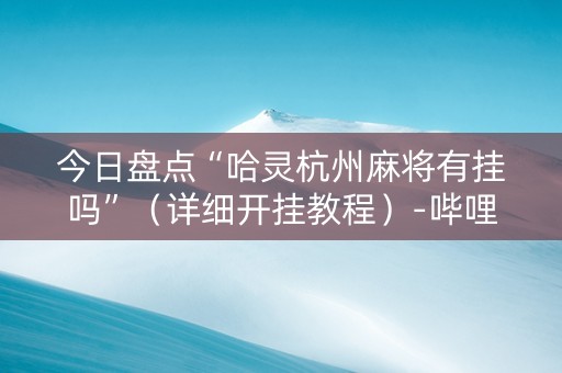 今日盘点“哈灵杭州麻将有挂吗”（详细开挂教程）-哔哩哔哩