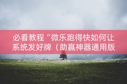 必看教程“微乐跑得快如何让系统发好牌（助赢神器通用版）