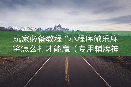 玩家必备教程“小程序微乐麻将怎么打才能赢（专用辅牌神器免安装）