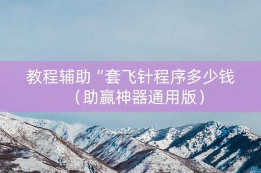 教程辅助“套飞针程序多少钱（助赢神器通用版）