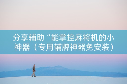 分享辅助“能掌控麻将机的小神器（专用辅牌神器免安装）