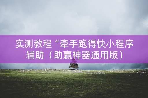实测教程“牵手跑得快小程序辅助（助赢神器通用版）