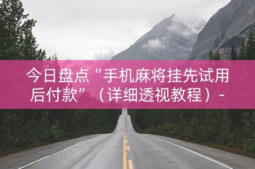 今日盘点“手机麻将挂先试用后付款”（详细透视教程）-哔哩哔哩